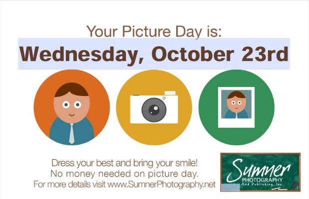 Your picture day is Wednesday, October 23rd