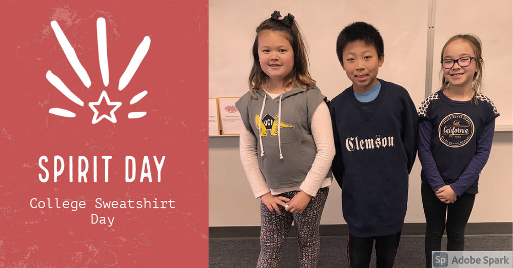 Spirit Day - College Sweatshirt Day