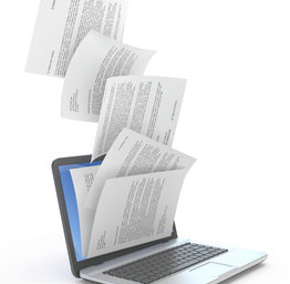 computer and papers