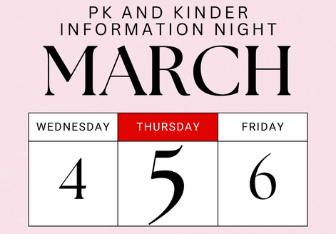 PK and Kinder Information Night March 5
